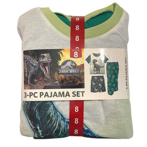 Jurassic World 3 Piece Kids Pajama Set, Size 8, NWT